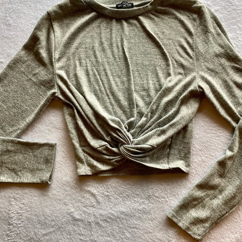 Long Sleeve Cross Front Top